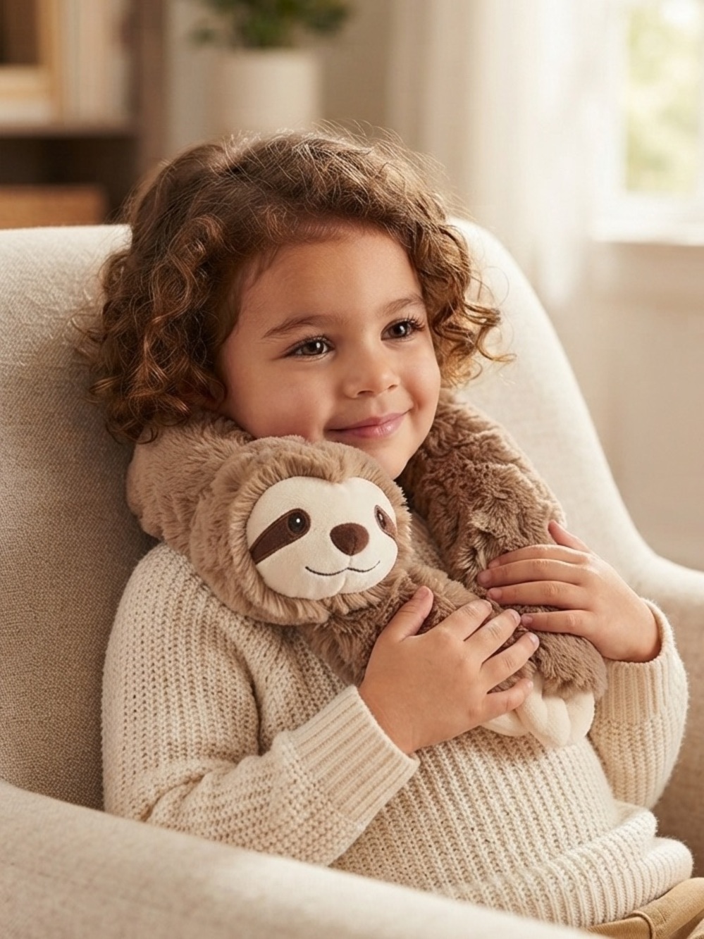 Warmies Heatable Lavender Scent Cozy Neck Wrap, Sloth Plush Stuffed Microwable